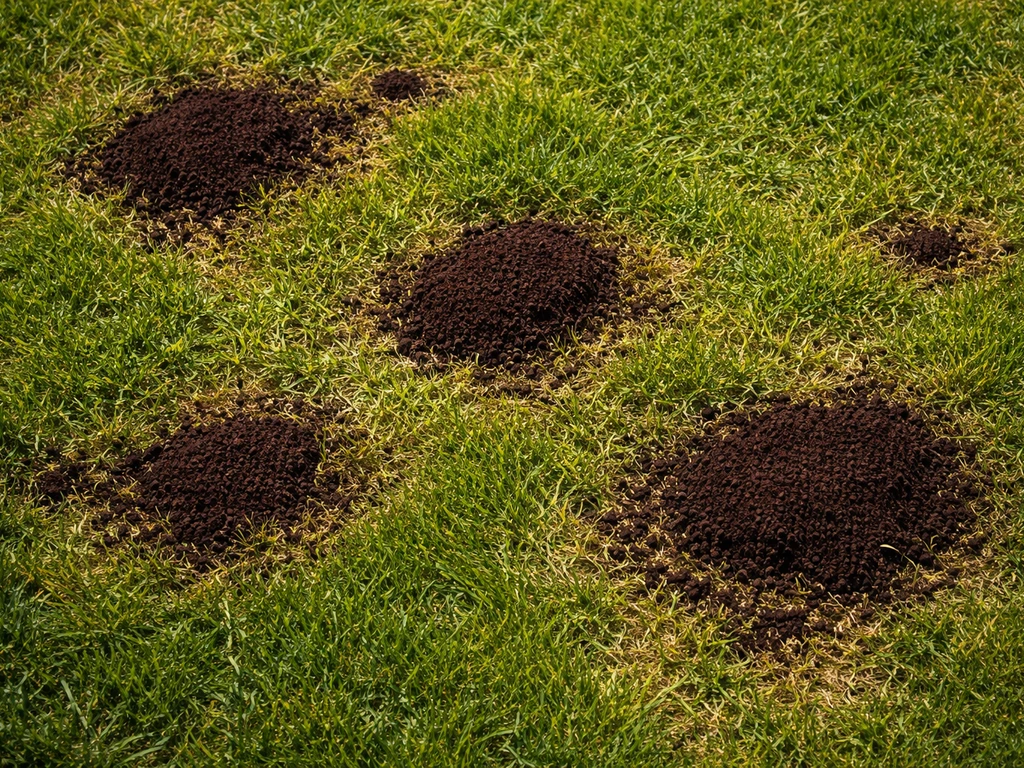 koffiedik in gras