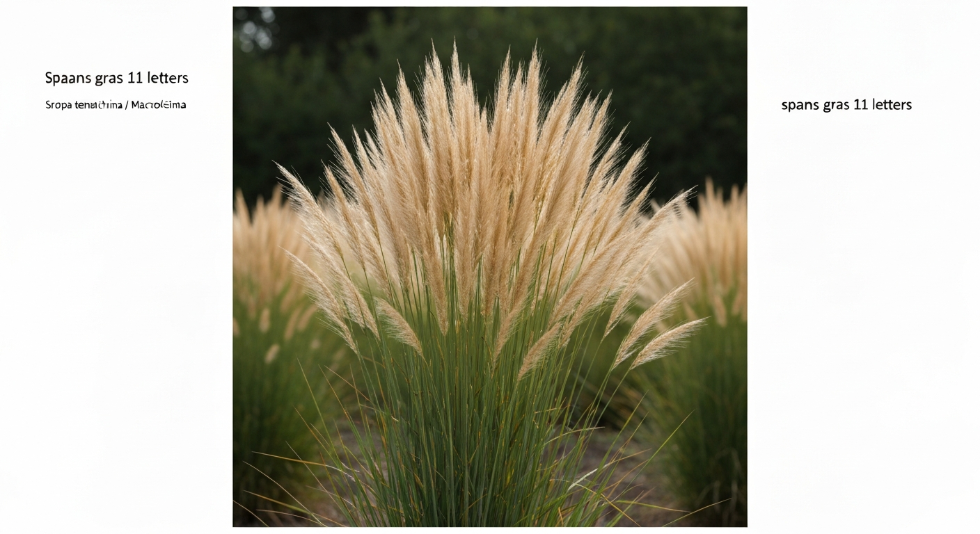 Espartogras (Stipa/Macrochloa tenacissima) in zonlicht: zilvergroene pollen en lange vezels.
